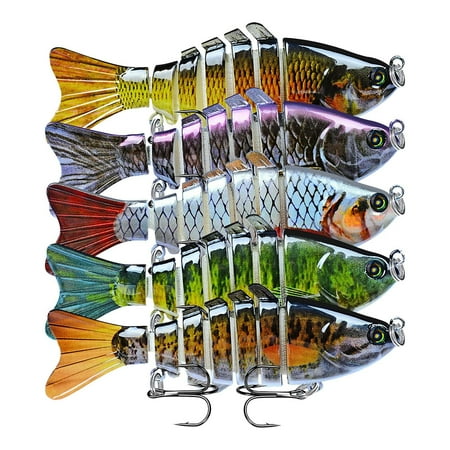 5pcs Fishing For Bass Trout Multi Swimbaits Pencil Fishing With Two Hooks Lifelike Water Bass Baitcaster Reels Baitcaster Rod And Reel Combo Baitcaster Rod Baitcaster Baitcaster Combo Baitcaster Reels