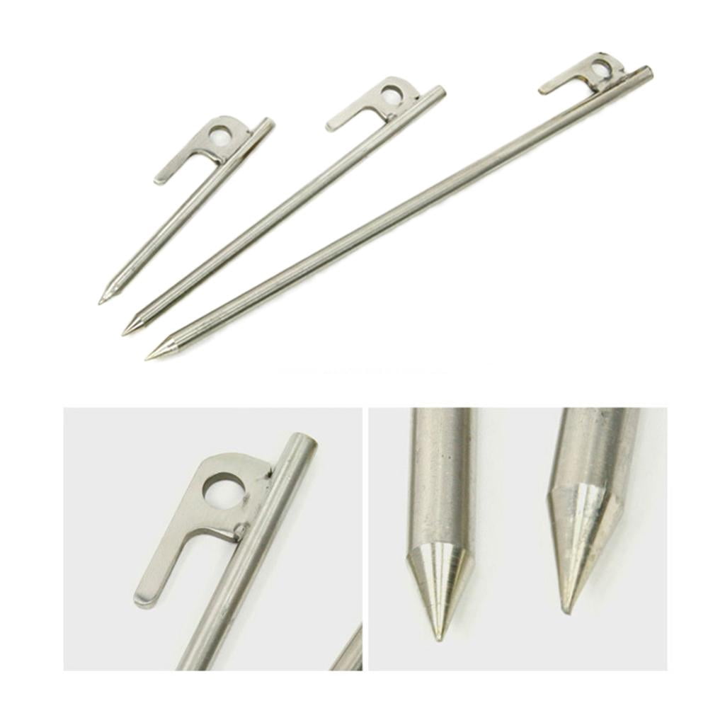 5 Pieces Tent Nails Heavy Duty 304 Stainless Steel Outdoor Camping Awning Tent Nail Stake Peg Tent Accessories Equipment - 20cm