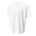 thumbnail image 3 of Mens V Neck Short Sleeve Loose Fit Solid Striped Casual Knit Tee Shirts Breathable Textured Summer TopsWhiteXXL, 3 of 3
