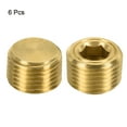 thumbnail image 3 of Uxcell 1/2" NPT Male Thread Hex Internal Head Socket Fitting Brass Pipe Plug 6 Pack, 3 of 5