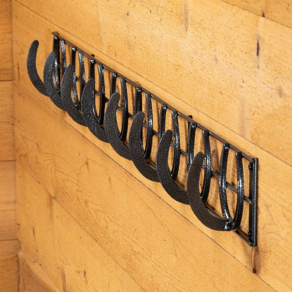 Easy-Up Pro Mountable Horseshoe 8 Hook Rack | Durable Horseshoe Design