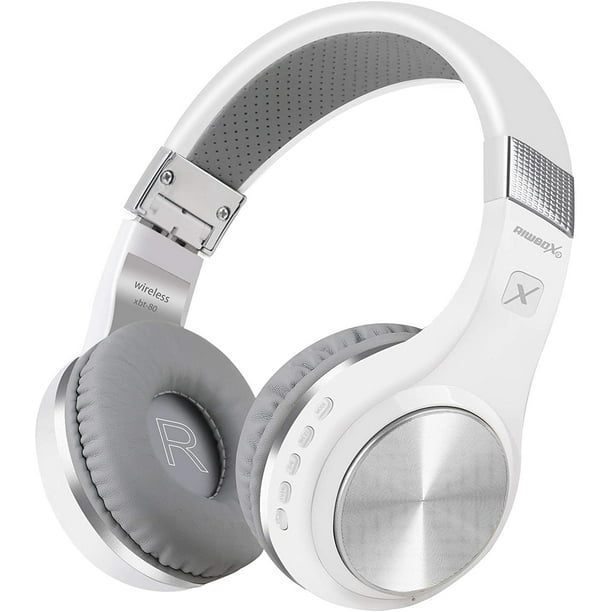Auriculares Bluetooth Riwbox XBT-80 Inalámbricos Over-Ear Plateado-Blanco