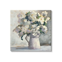 Stupell Industries Classic White Flower Arrangement Abstract Petals Bouquet Canvas Wall Art, 24 x 24, Design by Sue Riger