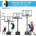 thumbnail image 4 of Euroco Portable Basketball Hoop Height Adjustable 6.6ft - 10ft, Basketball System with 44 inch Backboard and Wheels for Outdoor Indoor Basketball Goal Game Play Set, 4 of 7