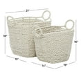 thumbnail image 3 of CosmoLiving by Cosmopolitan 16", 18"H White Cotton Fabric Handmade Storage Basket with Handles, 2-Pieces, 3 of 9