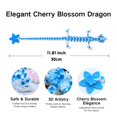 thumbnail image 3 of Dragones en flor de cerezo impresos en 3D de Toy Dpcirk, 30 cm, azul y rosa, 3 of 8