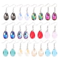 thumbnail image 1 of 12 pares de pendientes de cristal elegantes y modernos para mujer., 1 of 7