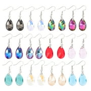 ICOL 12 Pairs Crystal Earrings Chic Ear Dangle Fashion Ear Dangle Women Ear Jewelries