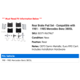 thumbnail image 2 of Rear Brake Pad Set - Compatible with 1981 - 1985 Mercedes-Benz 380SL 1982 1983 1984, 2 of 2