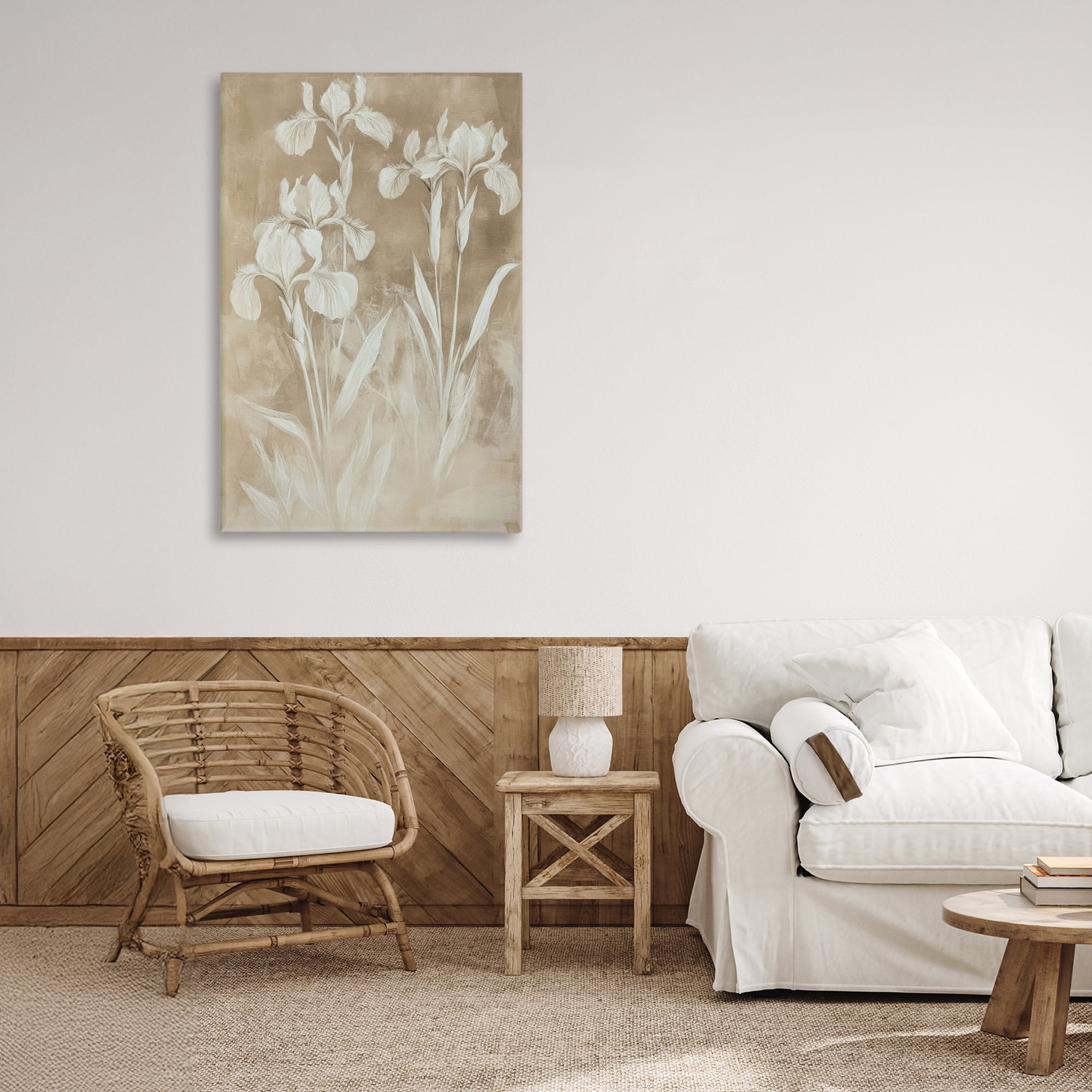 Stupell Industries Neutral Iris Botanical Study Canvas Wall Art, design by Petal Prints Design