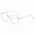 thumbnail image 4 of Lightweight Silver Metal Eyeglasses, Polygon Frame, Anti Blue Light Fashion Eyewear for Men Women, 4 of 6