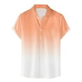 thumbnail image 4 of VSSSJ Mens Gradient Shirts Comfy Fashion Short Sleeve Button Down Shirt Relaxed Fit Hawaiian Summer Beach Casual Shirts for Men Orange XXL, 4 of 6