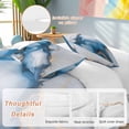 thumbnail image 3 of Blue Marble Bedding 3 Piece Duvet Cover Set Twin Size, Modern Gray Golden Abstract Gradient Art Soft Microfiber Comforter Cover with Zipper Closure & Pillowcases, Wrinkle & FadeResistant Quilt Cover, 3 of 9