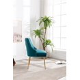 thumbnail image 3 of Velvet Upholstered Dining Chair Leisure Chairs Upholstered Side Chairs with Metal Legs for Living Room, Contemporary Style Blue, 3 of 7