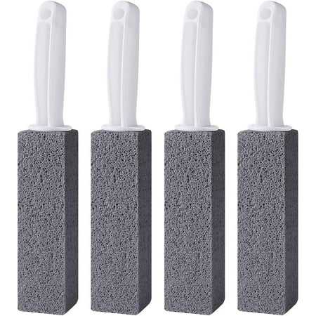 

4 Pack Pumice Cleaning Stone with Handle Toilet Bowl Pumice Cleaning Stone Toilet Brush with Non-Slip Long Plastic Handle