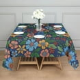 thumbnail image 3 of Pioneer Flower Floral Print Pattern Square Tablecloth,Waterproof Square Table Cover,Wipeable Spillproof Washable Table Cover for Home Kitchen Party Decor 52"x52"(132x132cm), 3 of 6