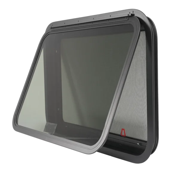 Kojem 30"×20" RV Window for Universal RV Parts - Black Frame/Dark Glass Aluminum