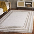 thumbnail image 2 of SAFAVIEH Border & Stripe Hyram Bordered Shag Area Rug, Ivory/Beige, 4'5" x 6'5", 2 of 8