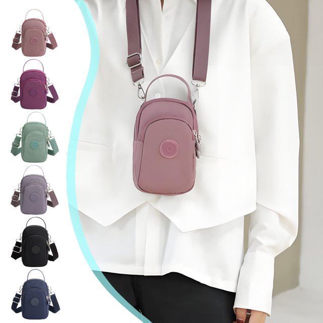 Bolso pequeño cruzado | Mini bolso de mano de nailon | Monedero multifuncional | Versátil Bolso de Pecho y Hombro | Compacto 17x11x8cm | Correa ajustable | Ligero | Para viajes, uso diario, casual