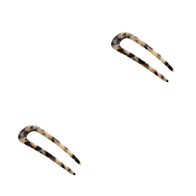 relayinert Bâtons de Cheveux en Forme de U Simplicité Modélisation Coiffure Fait Main Épingle à Cheveux Légère Queue de Cheval Accessoires Léopard Clair 2Set