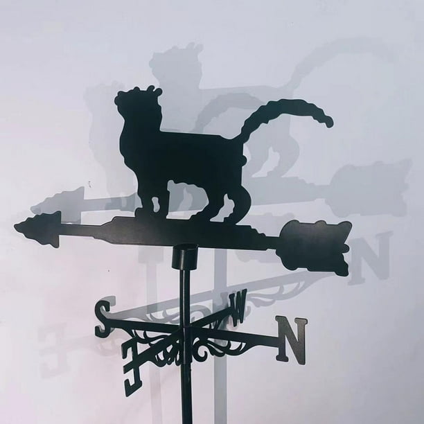 Veleta de hierro para tejado Shamjiam soporte de metal forma de gato