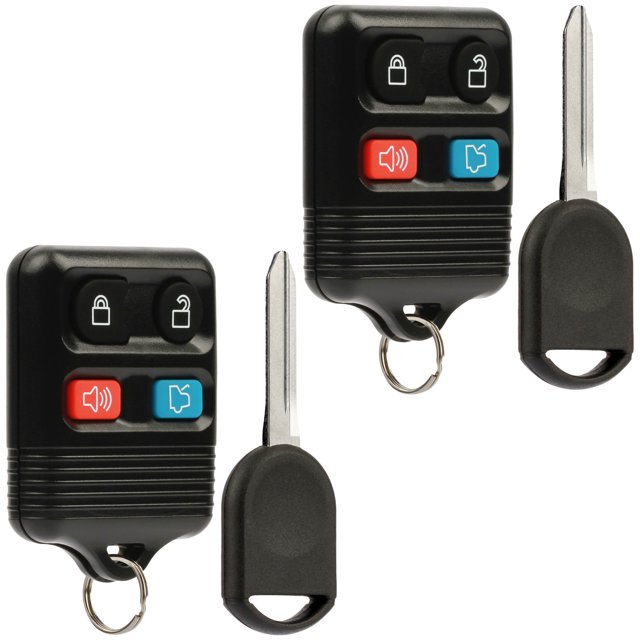 Mando a distancia de entrada sin llave para llave de coche compatible con Ford Lincoln Mercury Mazda con llave de encendido (CWTWB1U331 GQ43VT11T CWTWB1U345 4-btn) Juego de 2