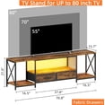 thumbnail image 2 of LED TV Stand with Fabric Drawers, Entertainment Center for 75 80 Inches TV Console Table with Storage Shelves for Living Room, Bedroom, Television Stands 71" Rustic Brown, 2 of 16