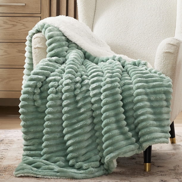 Manta Bedsure Sherpa para sofá de invierno, tamaño doble, 150 x 200 cm