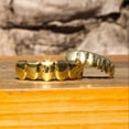 Golden Rapper Grill Gold Plated Teeth Hip Hop Rapper's Bling Teeth Golden Nugget Grillz Top ...
