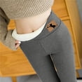 thumbnail image 3 of Gibobby Pantalones deportivos para mujer Mallas informales de invierno para mujer, mallas de Color sólido, pantalones capri térmicos de cintura alta elásticos(Gris,M), 3 of 5