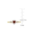 thumbnail image 2 of 1/4 Carat (Ctw) Garnet Heart Ring in Yellow Plated Silver with Lab Created White Sapphires for Women, 2 of 6