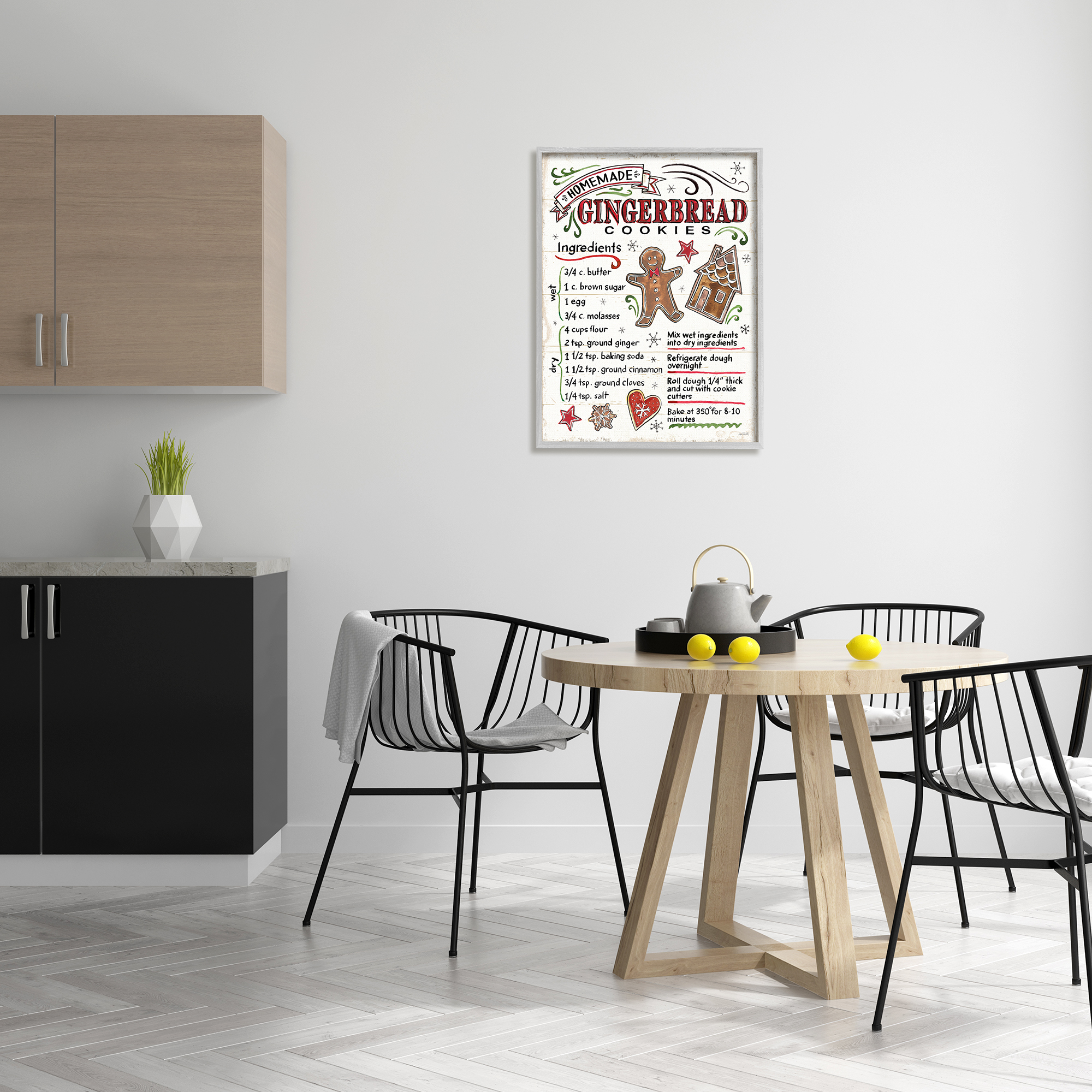 Stupell Industries Homemade Gingerbread Cookies Holiday Cooking Instructions, 24 x 30, Design by Anne Tavoletti