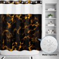 thumbnail image 2 of No Hook Shower Curtain, Black Yellow Orange Shower Curtains for Bathroom with See Through Top Window, Minimalist Abstract Art Waterproof & Washable Bath Curtain 66"x72", 2 of 9