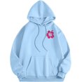 thumbnail image 4 of Pink Graphic Hoodie For Women 2024 Cute Preppy Sweatshirt Long Sleeve Drawstring Pullover Tops With Pockets, 4 of 5