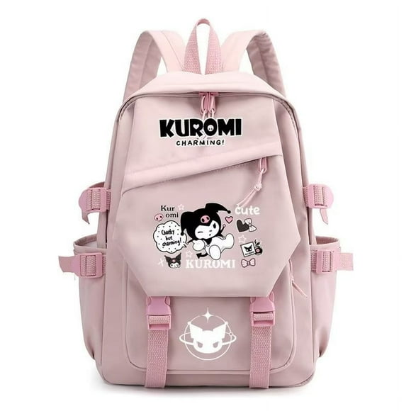 Mochila de gran capacidad de anime japonés Kuromi Melody linda