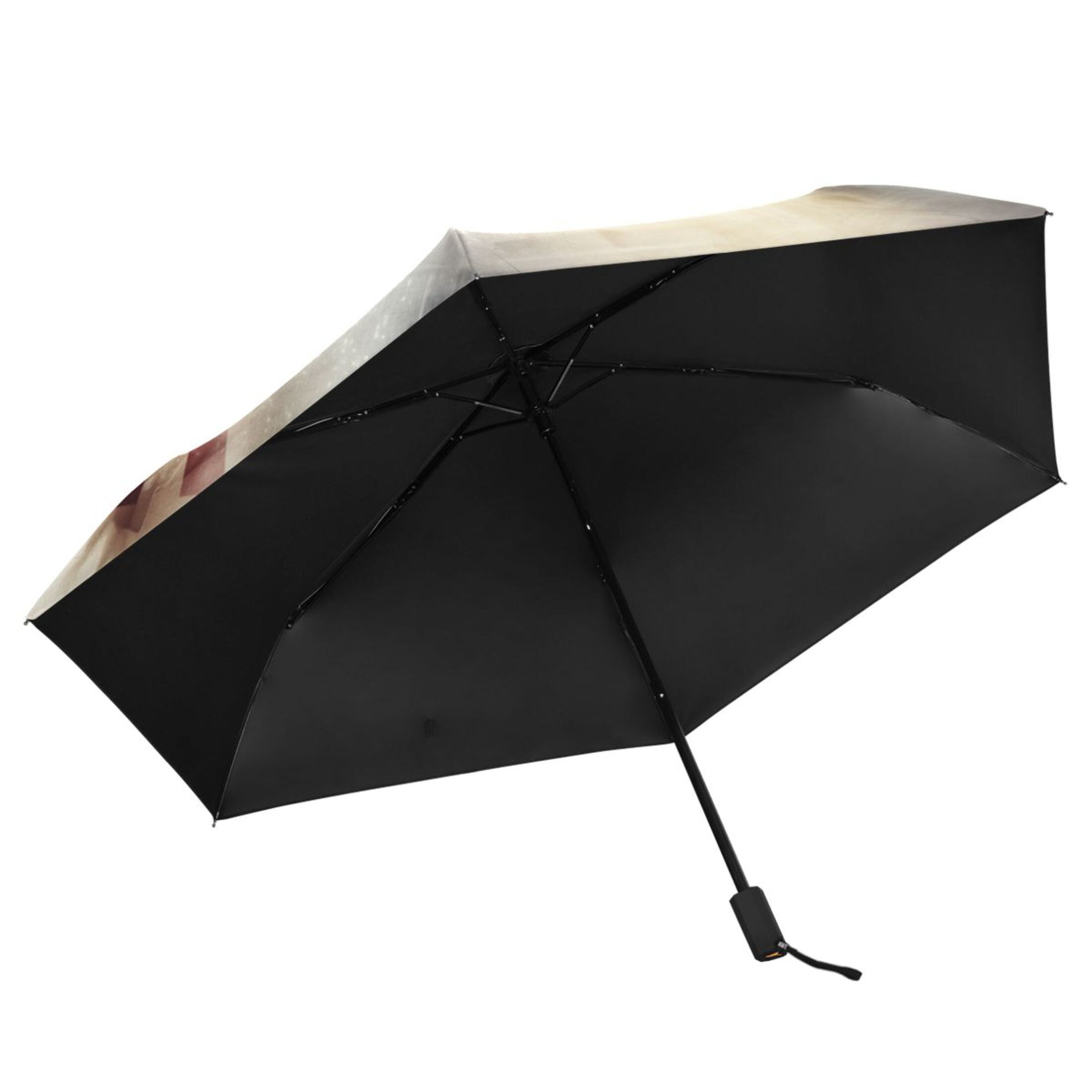 White House and American Flag Compact Sun Umbrella Windproof Travel Umbrellas for Rain Strong Portable UV Protection