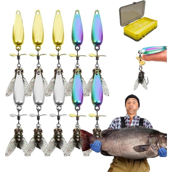 Metal Propeller Fishing, 5/10PCS Propeller Lure for Catching Fish with Propeller Tail & Flash Vibration, for Various Fish, Makes Your Fishing More Enjoyable