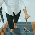 thumbnail image 5 of Sussexhome Carpet Stair Treads for Wooden Steps - Indoor Staircase Step Treads with Thick Carpet & Pattern Design - 9'' x 28'', Teal & White, Pack of 4, 5 of 7