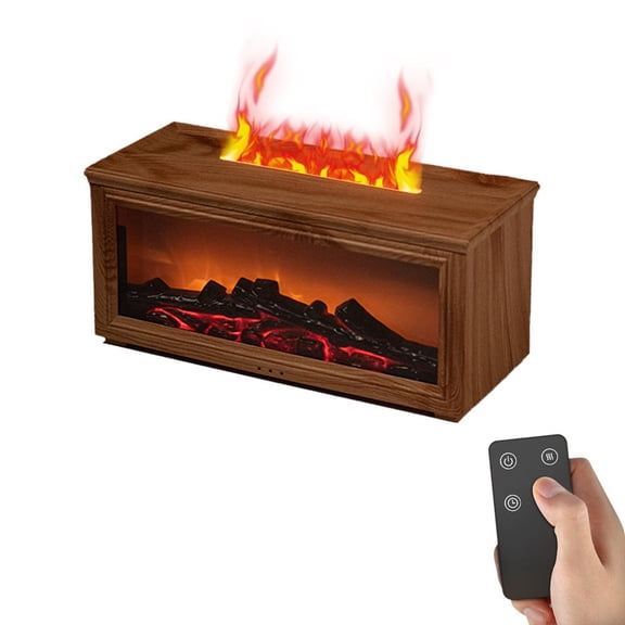 Fireplace Flame Essential Oil Diffuser Humidifier, 7 Colors Flame Diffuser for Essential Oils, Fire Aroma Diffuser with Remote, Humidifiers Aromatherapy for Home, Bedroom, Office,Yoga