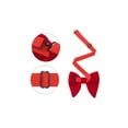 thumbnail image 2 of INSPIRE CHIC Men's Velvet Pocket Square Pre-Tied Solid Color Adjustable Bow Tie Sets Red One Size, 2 of 4