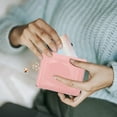 thumbnail image 4 of unbranded De Mano Rosa Con Textura Acolchada Y Seguro Para Monedas Y Tarjetas Para Mujer, 4 of 6