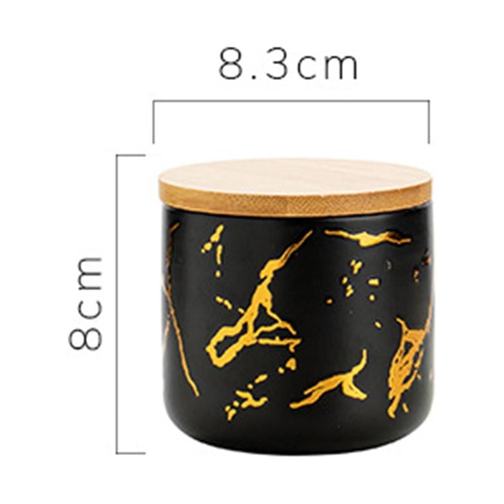 Fiocias Ceramic Sugar Bowl Canister Jars Condiment Airtight Lids Food Storage Containers Black S