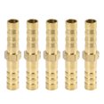 thumbnail image 1 of Conector De Unión Recta De Manguera De Púa De Latón De 6mm Para Aire Agua Aceite Gas 5Pcs, 1 of 1
