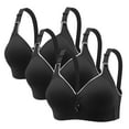 thumbnail image 2 of VBVC Women's 3 Pack Textured Seamless Bra,Ladies Adjustable Wireless Underwear,Lightweight Push Up Sports Lingerie For Women,Black,Size L, 2 of 5