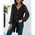 thumbnail image 3 of Suéter de punto para mujer NikouMX cuello en V S M L XL, 3 of 8