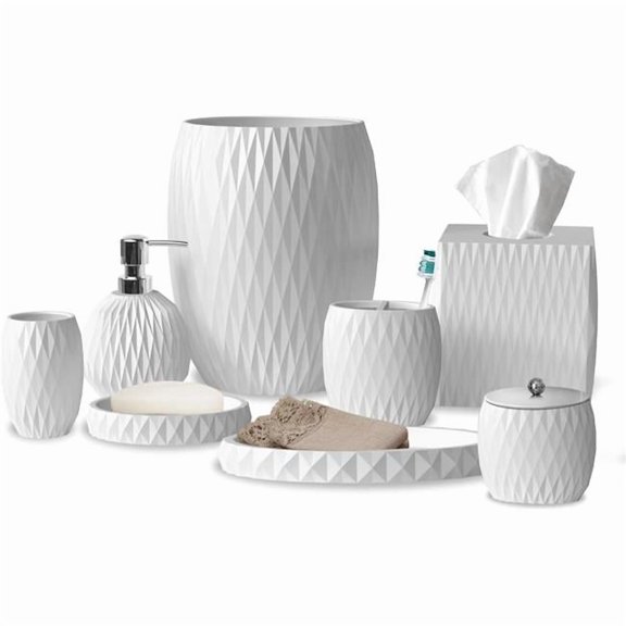 nu steel RES610WHT-8PCSET Modern White 8Pcs Bathroom Set......
