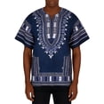 thumbnail image 2 of Men T-Shirts Timeless African Print Tee For Breathable Everyday Shirt With Distinctive Geometric Patterns Navy XXXXL, 2 of 9