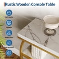thumbnail image 4 of Yeshouse mesa de entrada estilo granja de 99 cm con almacenamiento, consola de madera de 4 niveles y estructura geométrica metálica, ideal para detrás del sofá o pasillos en apartamentos pequeños, 4 of 8