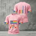 thumbnail image 2 of GrmtClth Mens We the People Means Everyone Shirts Pried Rainbow Flag Pattern Tops Equality Short Sleeves T-Shirts Lightweight Crew Neck Clothing Pink 5XL, 2 of 3