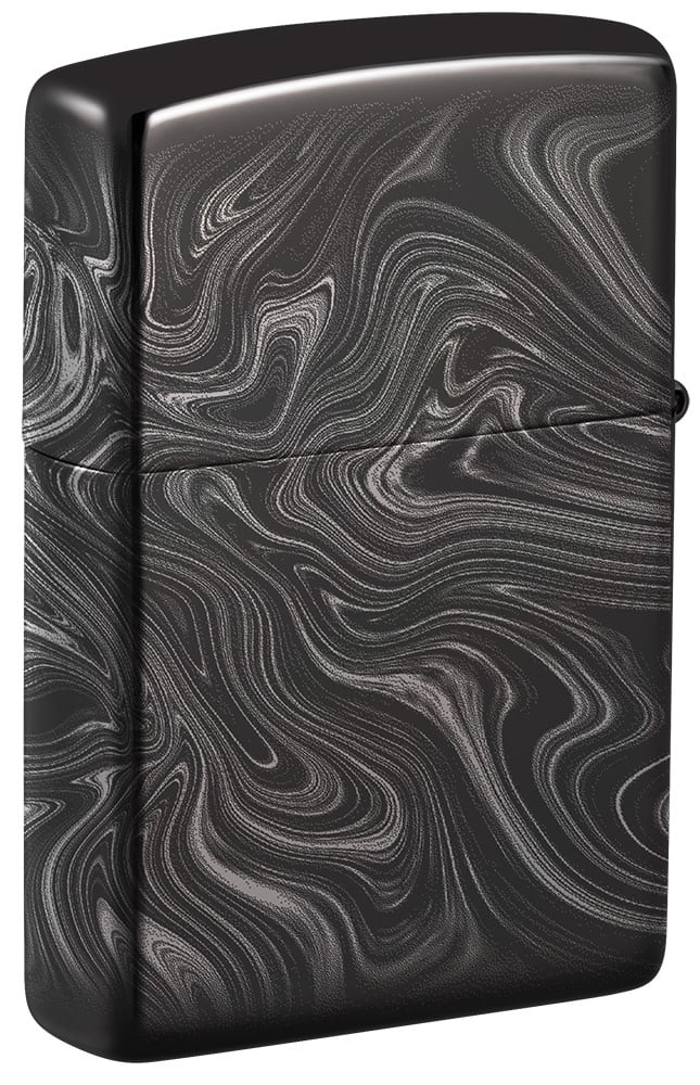 Zippo Marble Pattern 360 Design High Polish Black Pocket Lighter